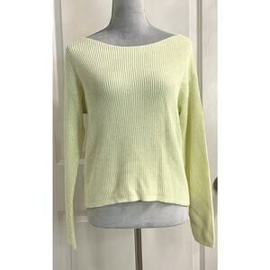 Womens Knit Pullover Sweater Long Sleeve Sz S Yellow/Green